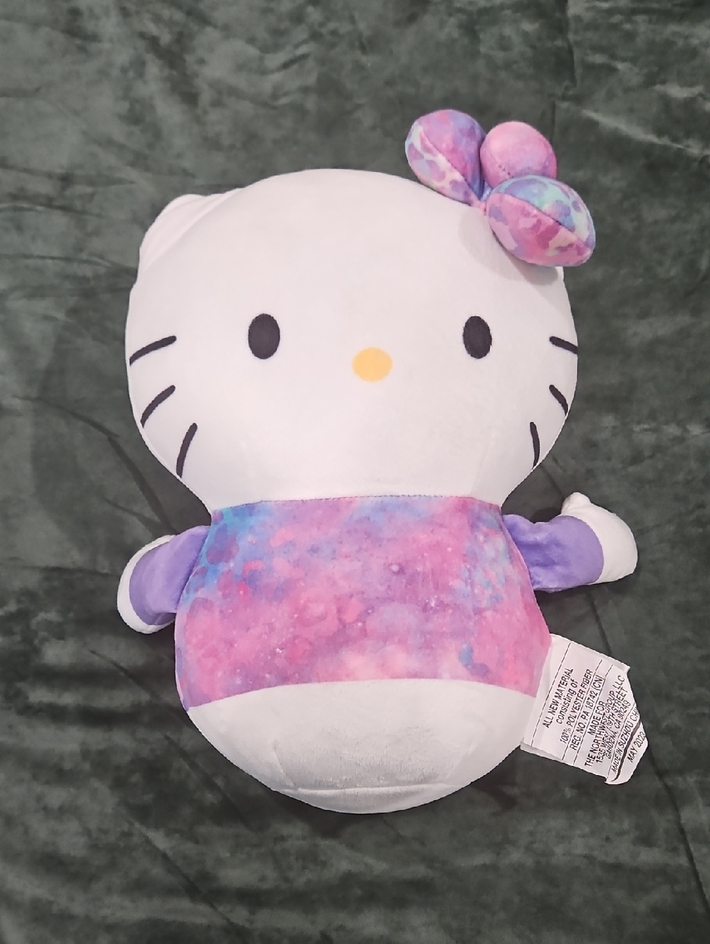 Hello Kitty Plush in Pink and Purple Tie-Dye Outfit